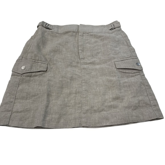 Athleta Women 4 Skirt Voyager Beige Linen Buckle Cargo Pocket Utility Athleisure - Picture 3 of 13